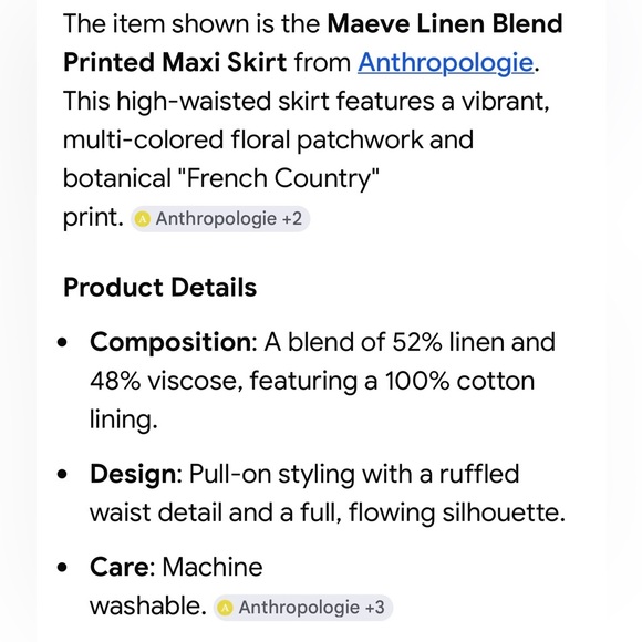 Maeve linen blend printed Maxi Skirt - Picture 8 of 9